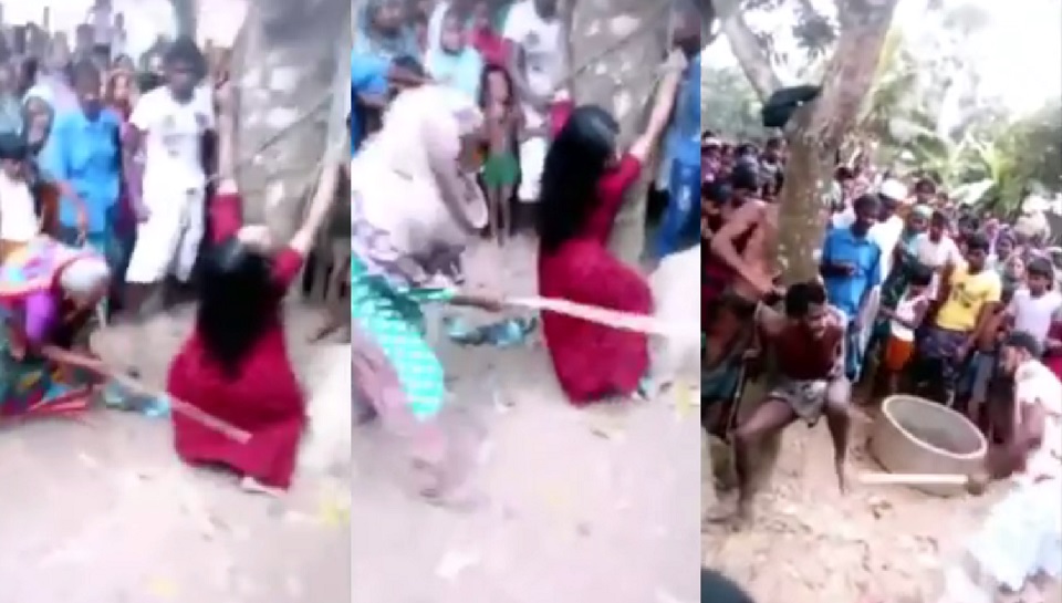 পোরশায় স্বামী-স্ত্রীকে গাছে বেঁধে নির্যাতন