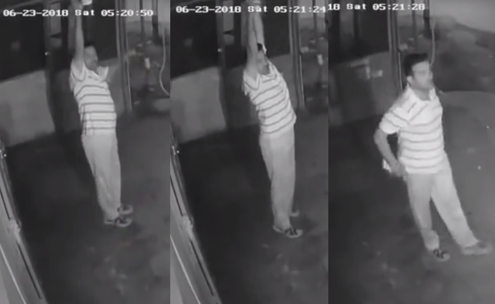 ব্যায়াম করার অভিনয় করে বাল্ব চুরি!