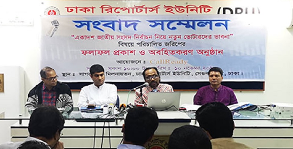 তরুণ ভোটার নিয়ে কলরেডি নামের প্রতিষ্ঠানের জরিপ