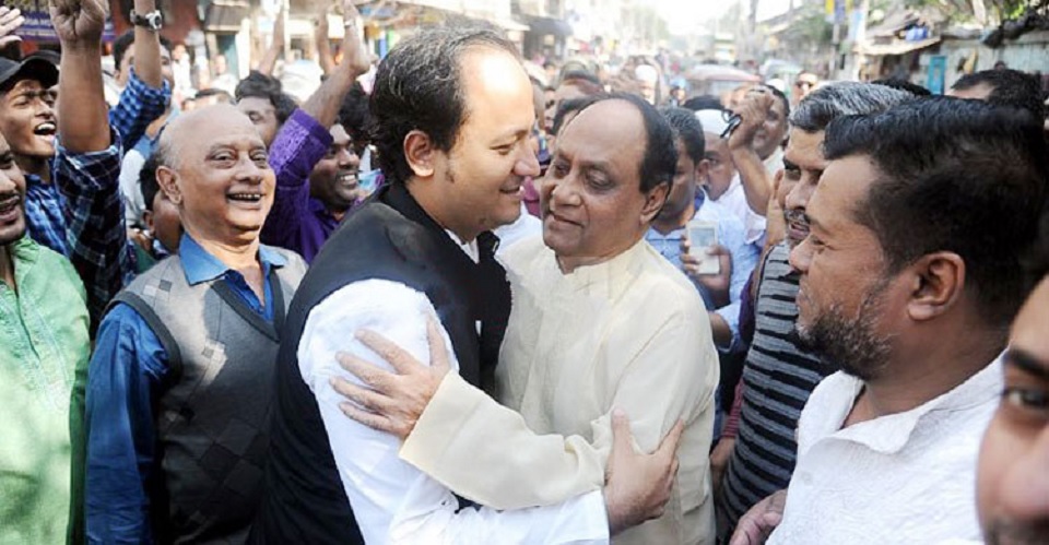 প্রচারণার শুরুতেই নোমান-নওফেলের কোলাকুলি