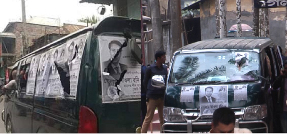 গোলাম মাওলা রনির স্ত্রীর গাড়ি বহরে হামলা