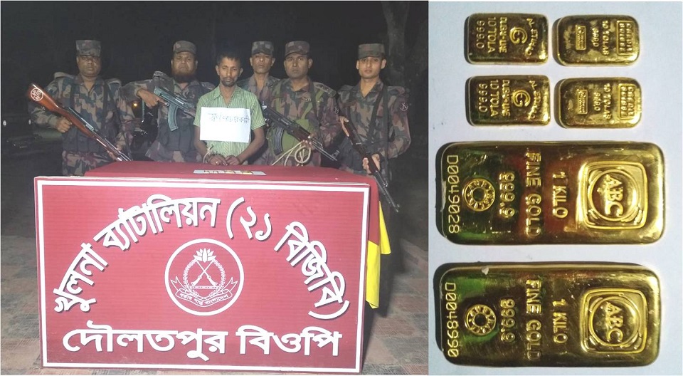 বেনাপোল সীমান্তে ২.৫ কেজি সোনাসহ আটক ১