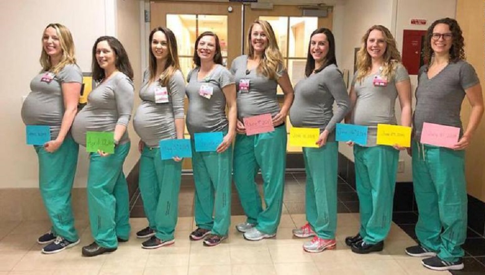 এক সাথে গর্ভবতী গাইনি ওয়ার্ডের ৯ নার্স