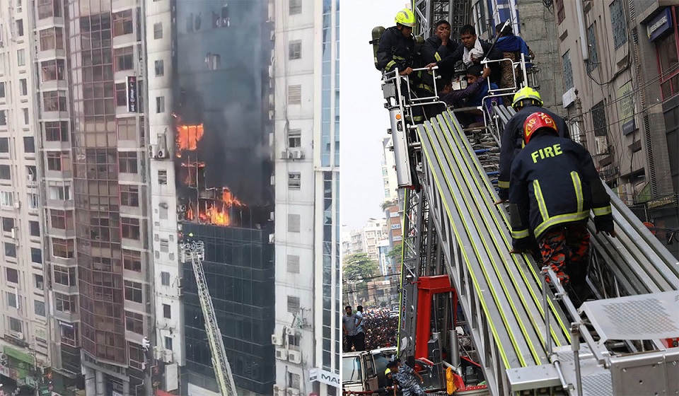 বনানী অগ্নিকাণ্ড: দ্বিতীয় দিনের মতো উদ্ধার অভিযানে ফায়ার সার্ভিস