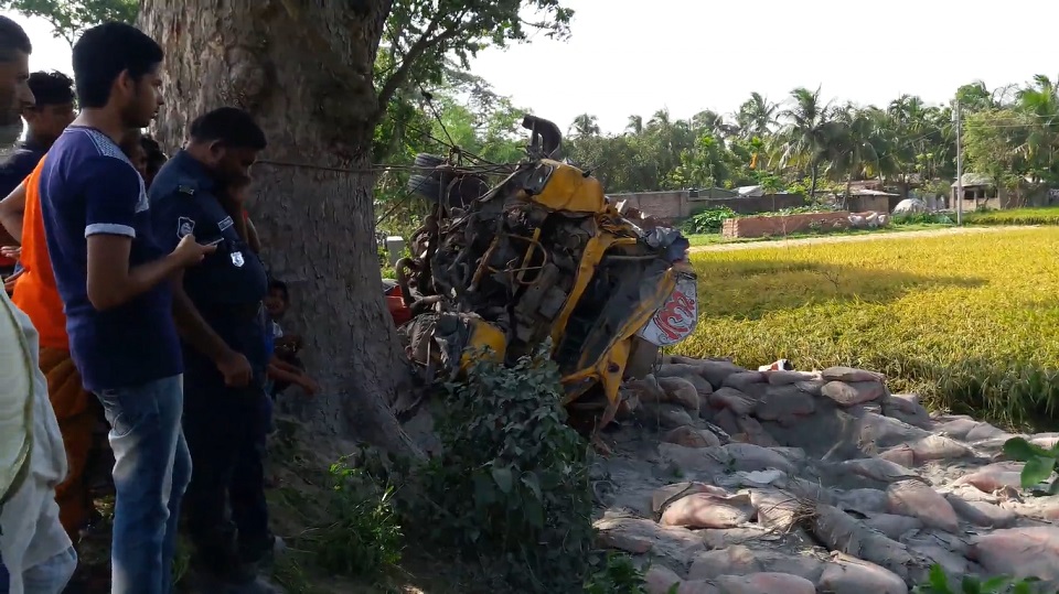 নিয়ন্ত্রণ হারিয়ে গাছের সাথে ট্রাকের সংঘর্ষ, চালক নিহত
