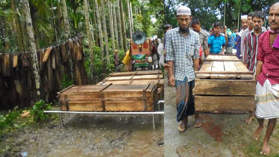 চরফ্যাশনে একই সঙ্গে ৫ জেলের জানাজা পড়লেন গ্রামবাসী
