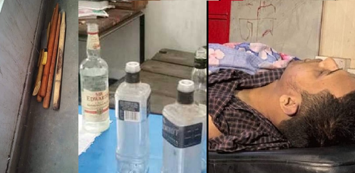 সেই রুম থেকে রক্তমাখা লাঠি-চাপাতি-মদের বোতল উদ্ধার