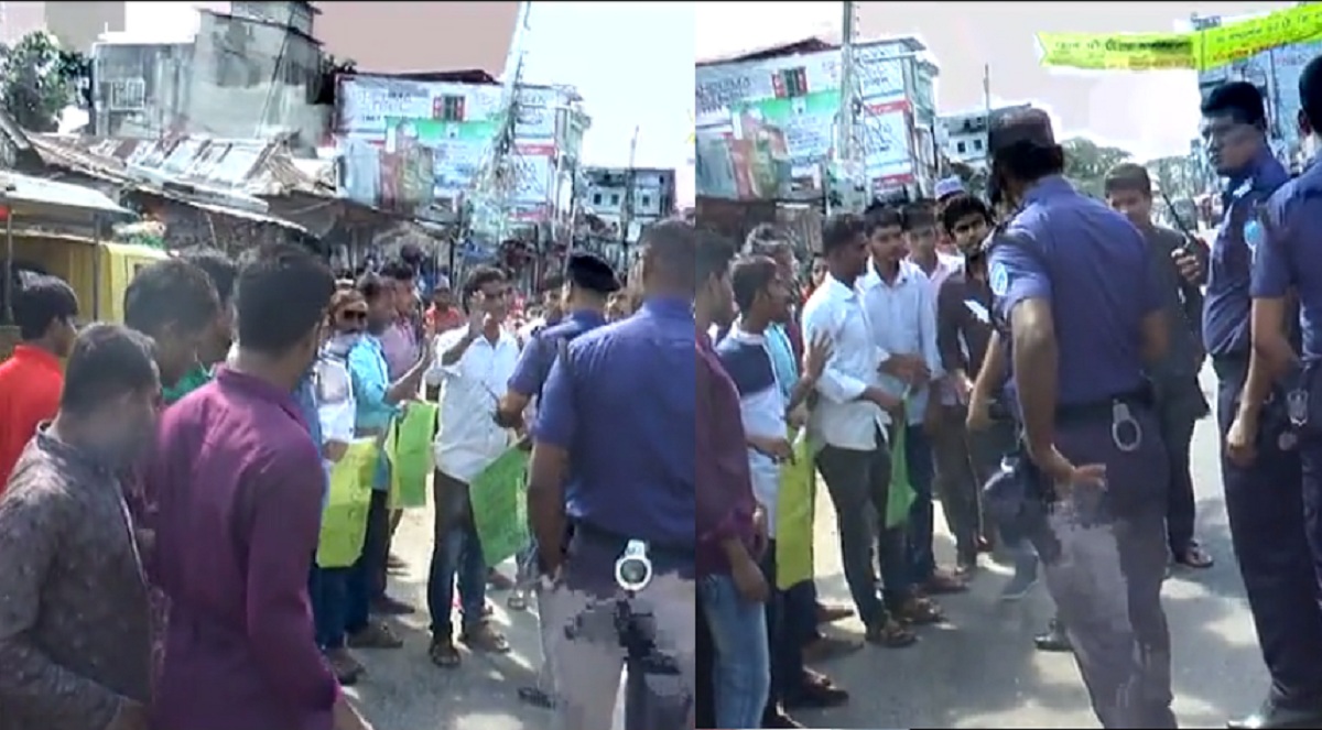 বুয়েটে আবরার হত্যা: নোয়াখালীতে শিক্ষার্থীদের মানববন্ধনে পুলিশের বাধা