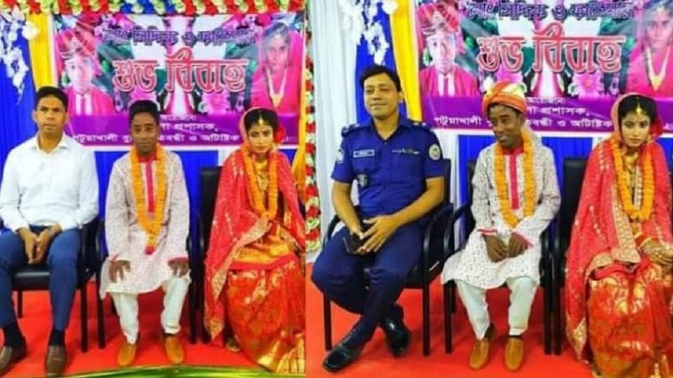 জেলা প্রশাসক ও পুলিশ সুপারের তত্ত্বাবধানে প্রতিবন্ধী যুগলের বিবাহ