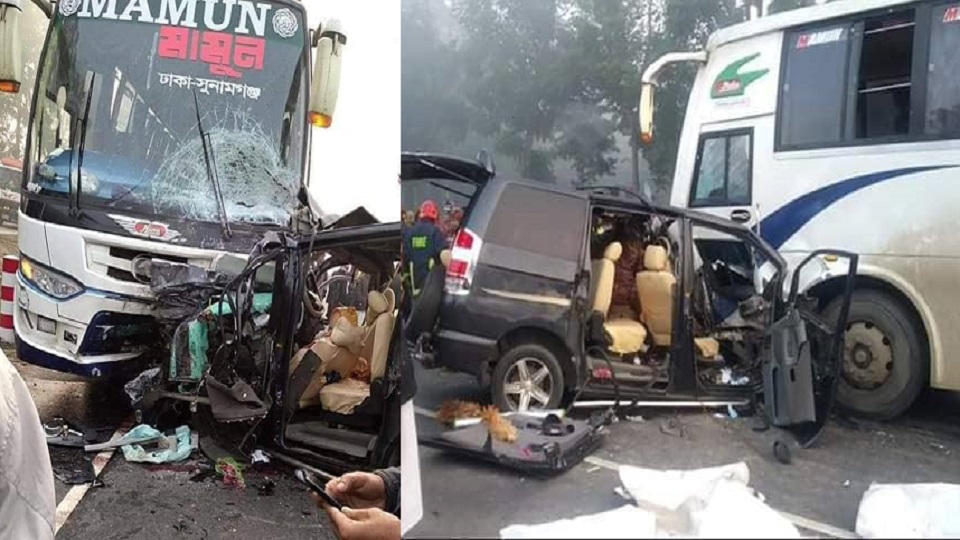ফরিদপুরে বাস ও মাইক্রোবাসের মুখোমুখি সংঘর্ষ, নিহত ৬