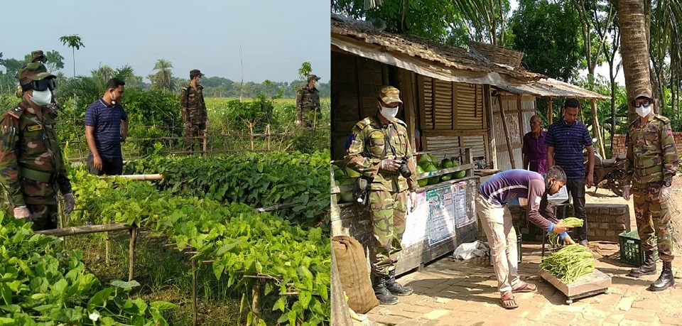 সাতক্ষীরায় সরাসরি কৃষকের কাছ থেকে সবজি কিনল সেনাবাহিনী