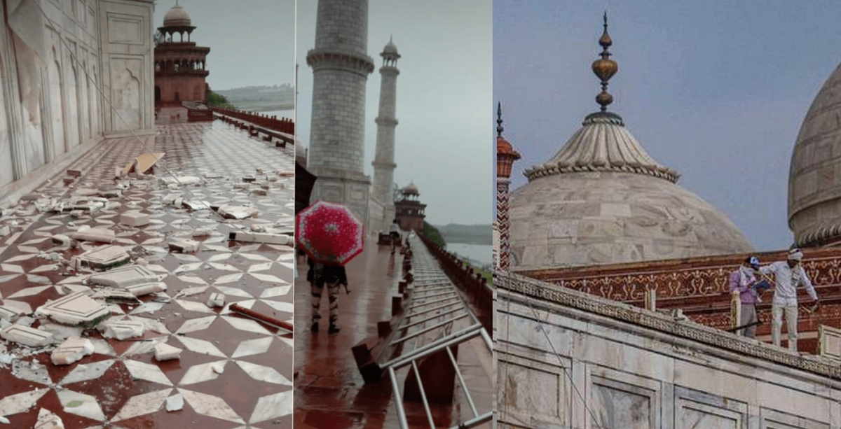 ঝড়ে মারাত্মক ক্ষতিগ্রস্ত তাজমহল