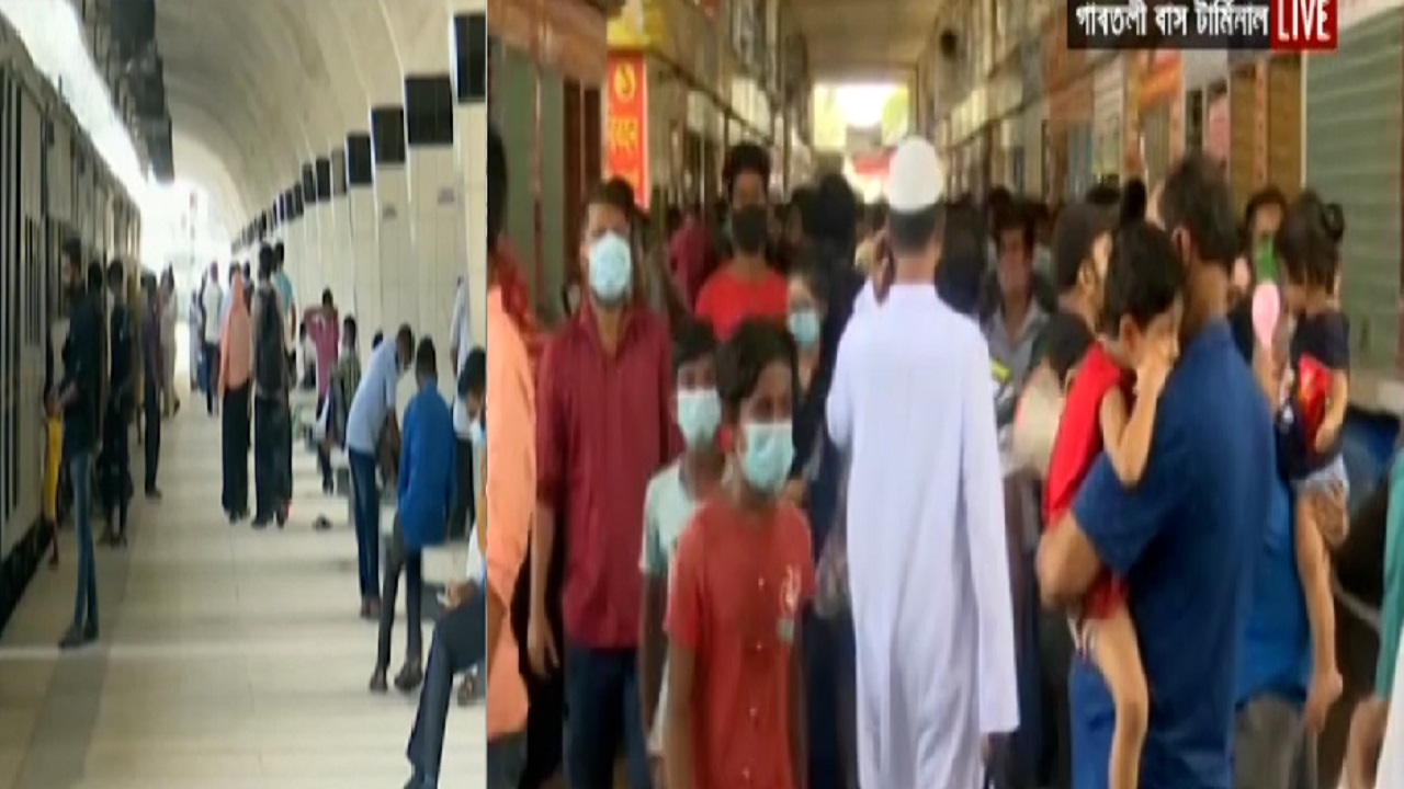 প্রিয়জনের সাথে ঈদ করতে বাড়ির পথে অনেকে; উদাসীন স্বাস্থ্যবিধির ব্যাপারে প্রিয়জনের সাথে ঈদ করতে বাড়ির পথে অনেকে; উদাসীন স্বাস্থ্যবিধির ব্যাপারে