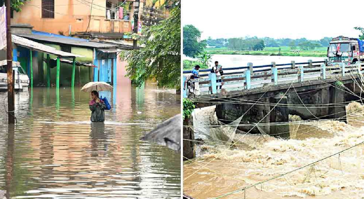 ভারী বৃষ্টিপাতে বন্যার কবলে ভারতের পশ্চিমবঙ্গ