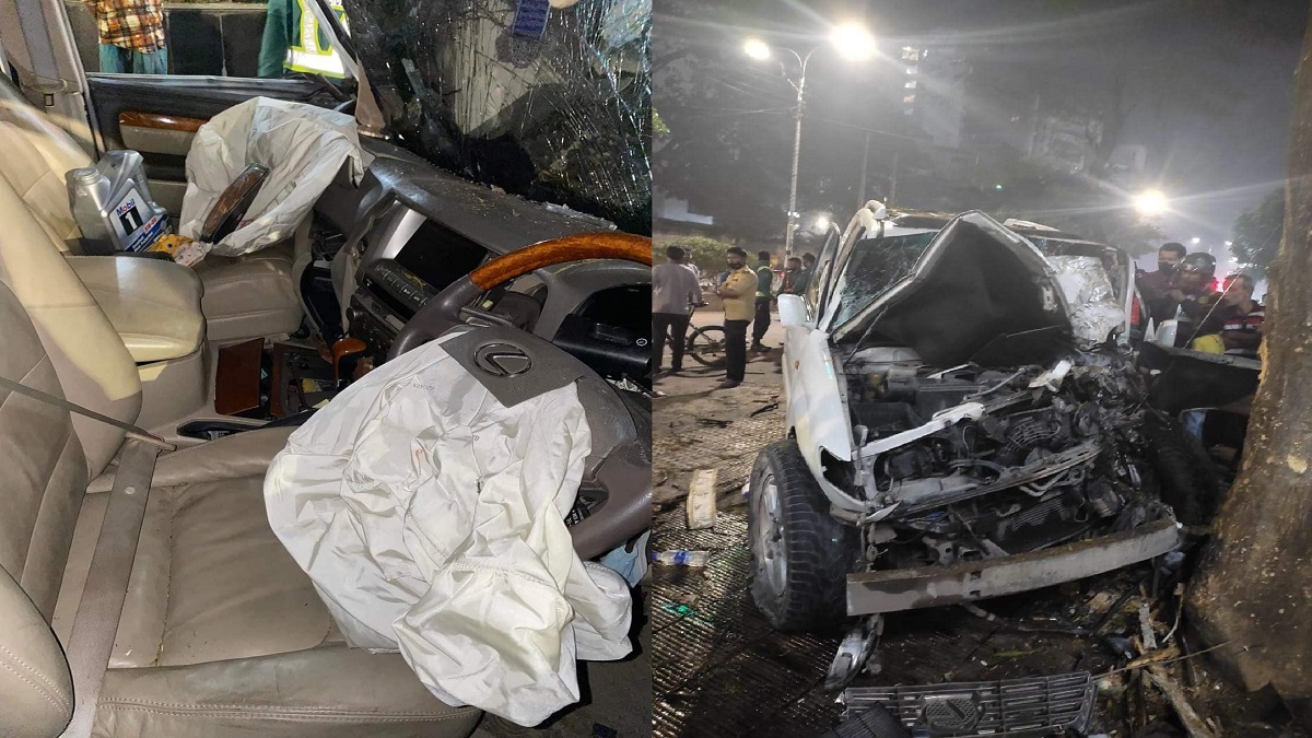 গুলশানে সড়ক দুর্ঘটনা, গুরুতর আহত চালক