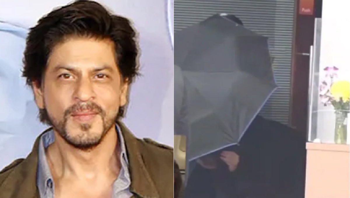 ছাতায় মুখ লুকিয়ে বিমানবন্দর ছাড়লেন শাহরুখ! (ভিডিও)