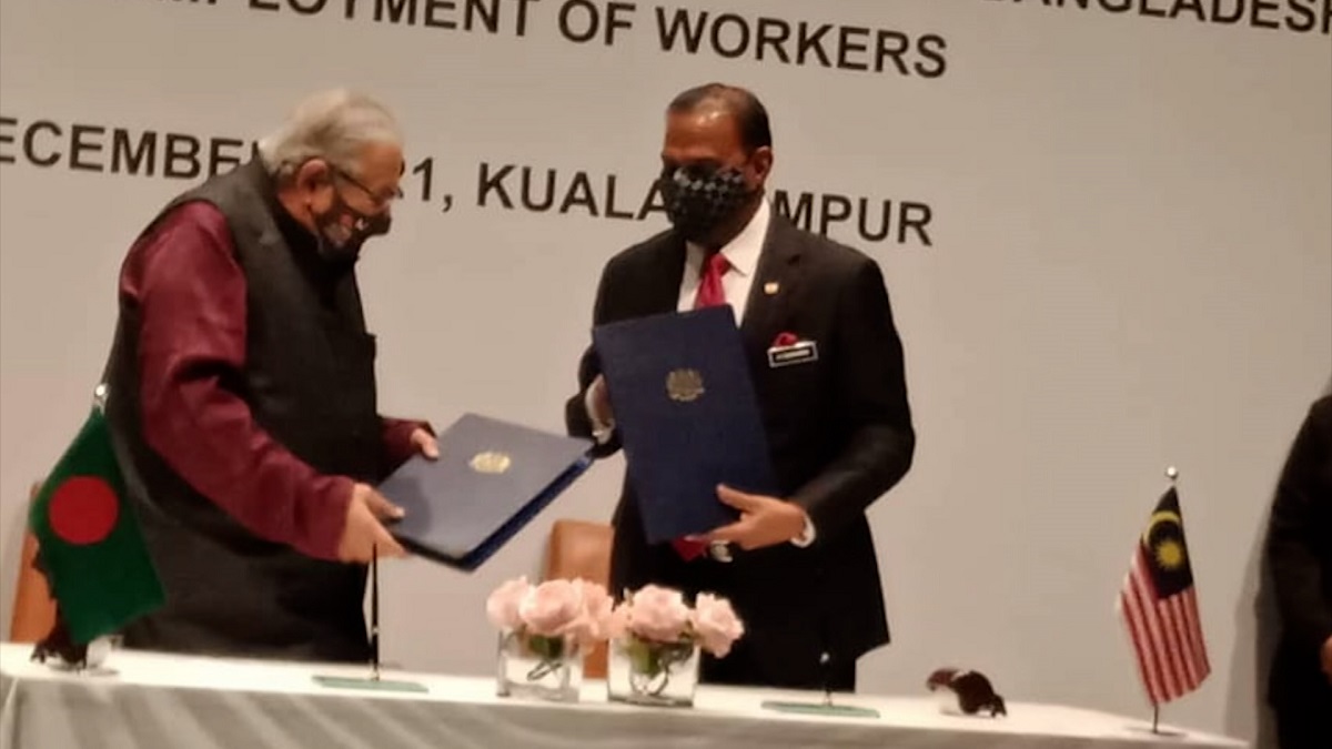 সমঝোতা চুক্তি সম্পন্ন, খুলছে মালয়েশিয়ার শ্রমবাজার