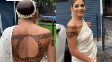 মেহেন্দির ব্লাউজ পরলেন তরুণী! (ভিডিও)