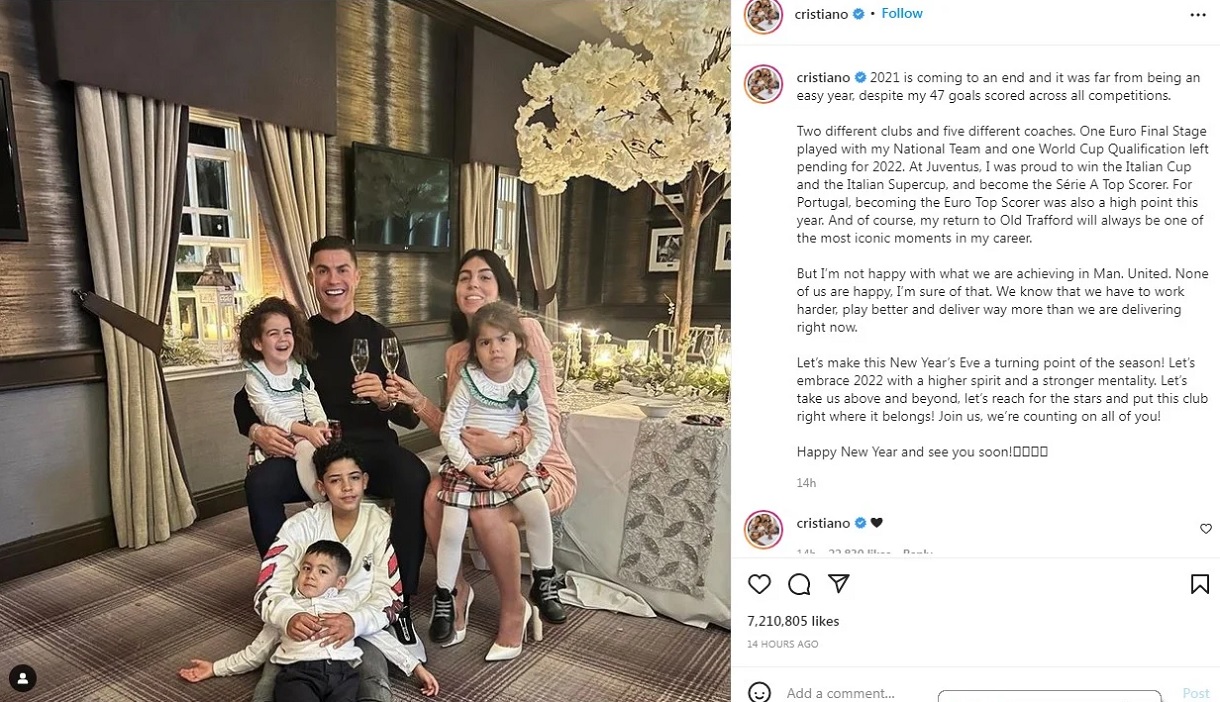 নতুন বছরে ‘নির্লজ্জ’ ও ‘আত্মকেন্দ্রিক’ পোস্ট দিয়ে তোপের মুখে রোনালদো!