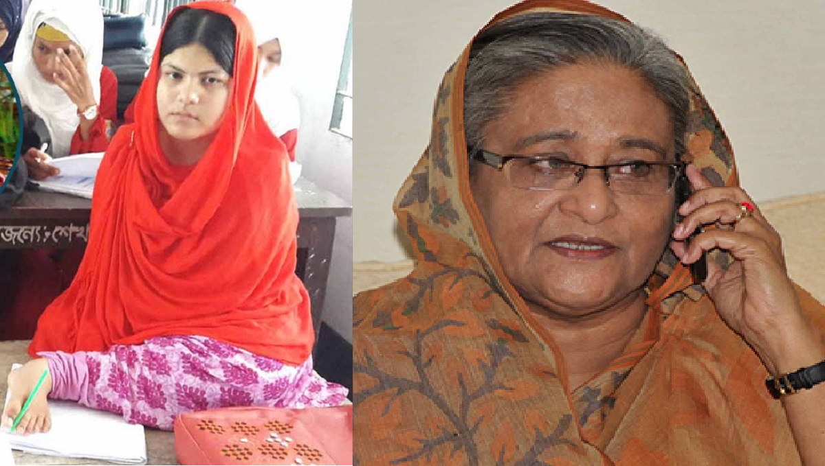 পা দিয়ে লিখে এইচএসসিতে জিপিএ-৫ পাওয়া তামান্নাকে প্রধানমন্ত্রীর ফোন