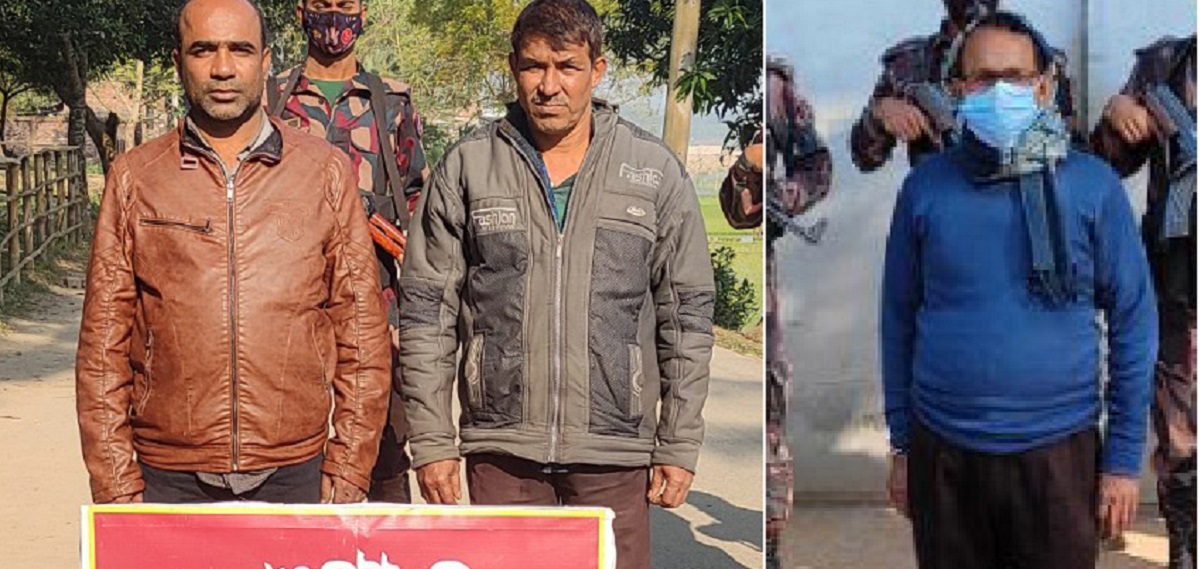 অবৈধভাবে সীমান্ত অতিক্রমকালে ঝিনাইদহে আটক ৩