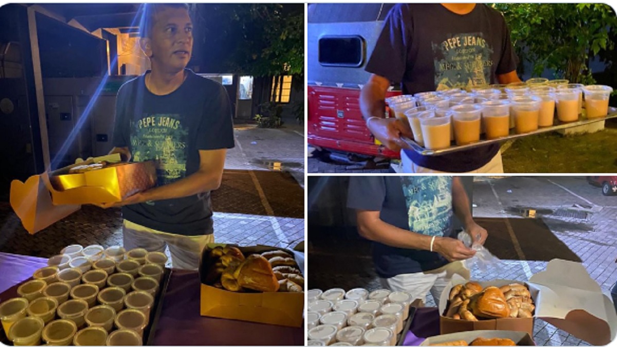 রাস্তায় চা-রুটি বিতরন করলেন সাবেক লঙ্কান ক্রিকেটার