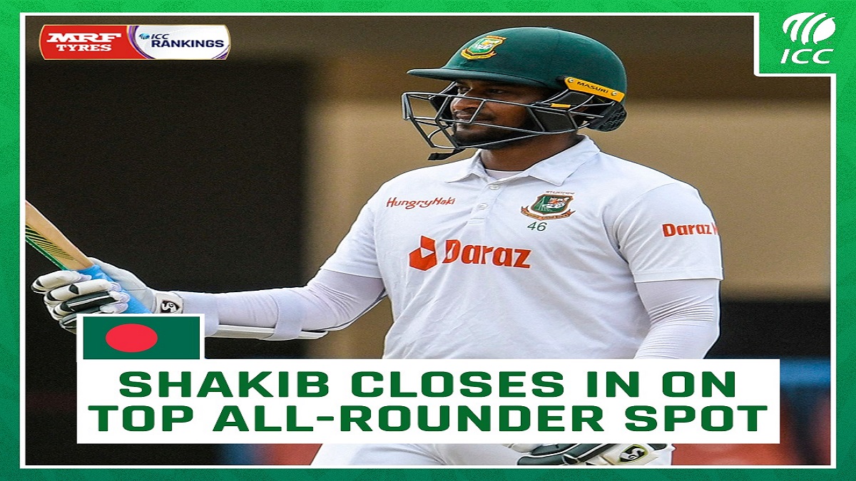টেস্টে শীর্ষ অলরাউন্ডার তালিকায় দুইয়ে উঠে এলো সাকিব