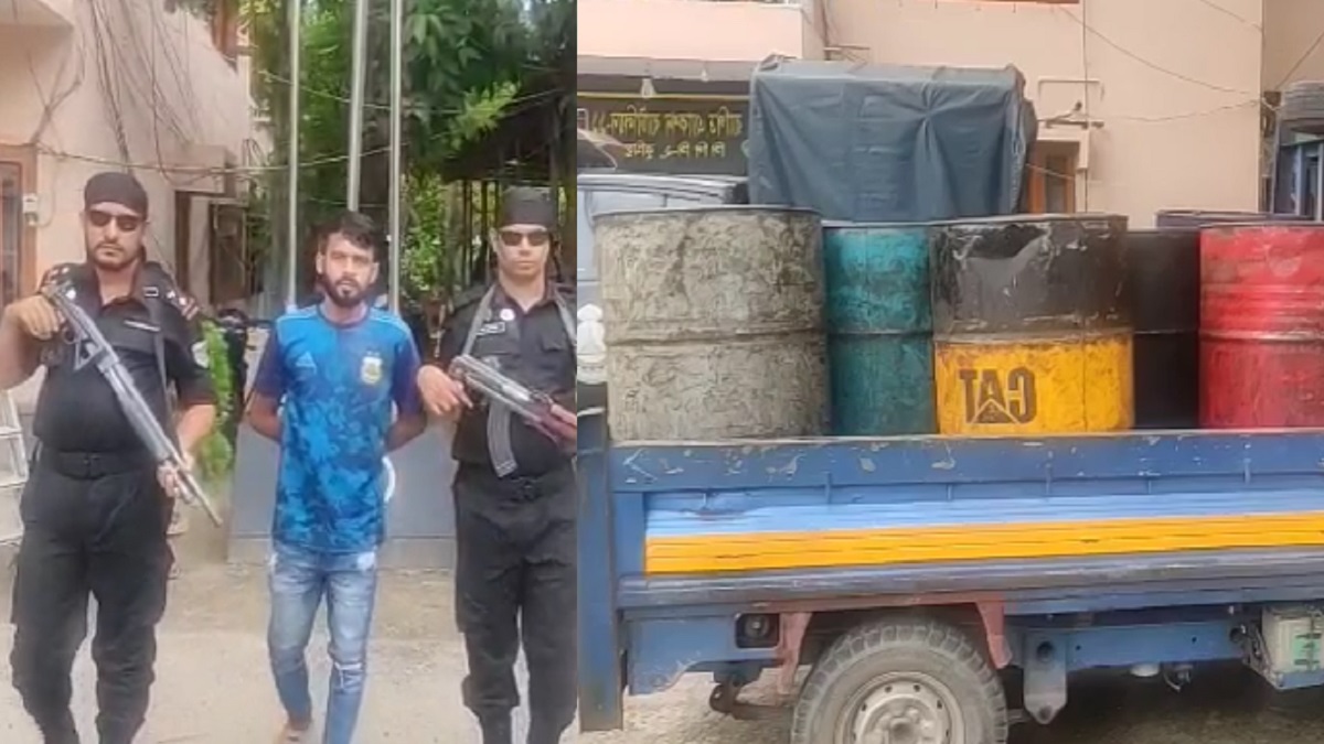 মহাসড়কের গাড়ি থেকে বিশেষ কায়দায় তেল চুরি, গ্রেফতার ১