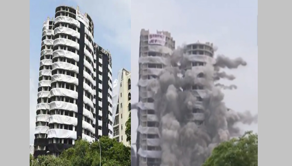 ৯ সেকেন্ডেই গুঁড়িয়ে দেয়া হলো ভারতের ৩২ তলা ‘টুইন টাওয়ার’