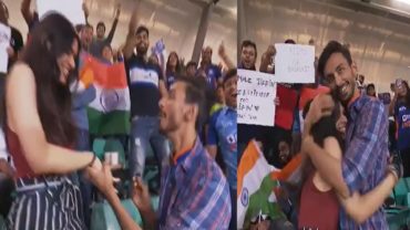 খেলার মাঠে লাইভ ক্যামেরায় প্রেমিকাকে বিয়ের প্রস্তাব