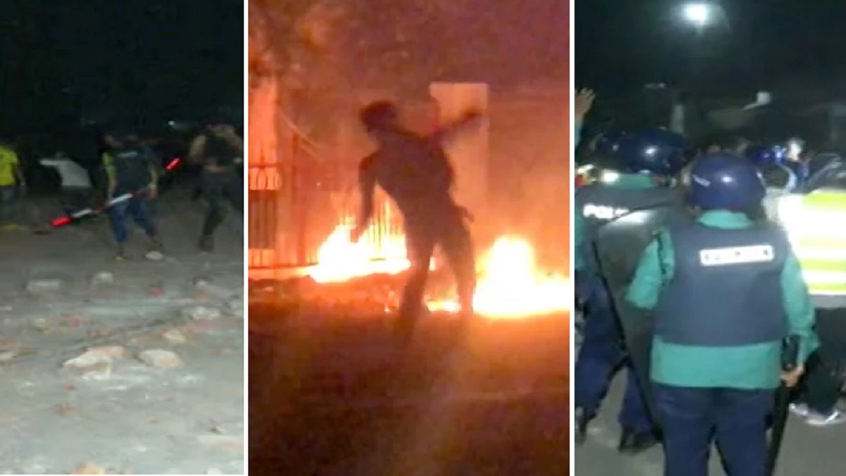 স্থানীয়-রাবি শিক্ষার্থীদের সংঘর্ষ: প্রশাসনিক ভবনের সামনে বিক্ষোভ