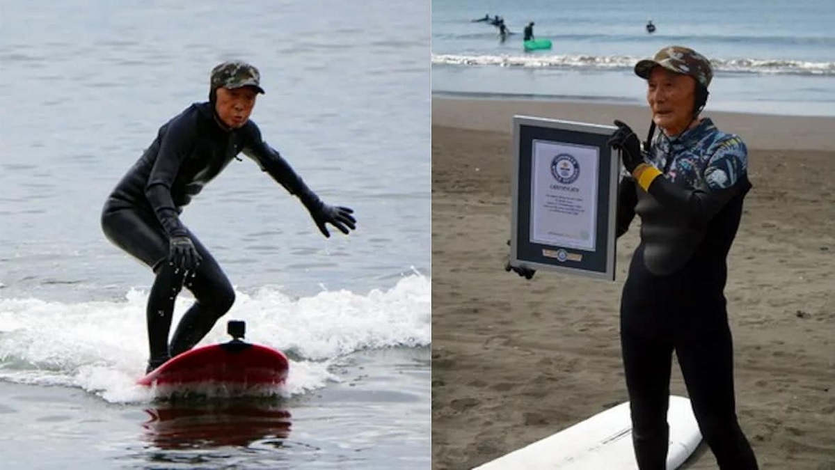 প্রবীণ সার্ফার হিসেবে বিশ্ব রেকর্ড গড়লেন ৮৮ বছরের বৃদ্ধ