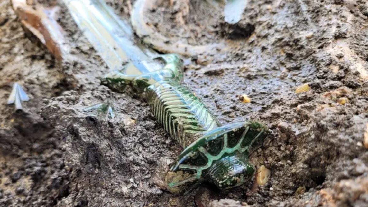 জার্মানির কবর থেকে পাওয়া গেল ৩ হাজার বছরের পুরোনো চকচকে তলোয়ার