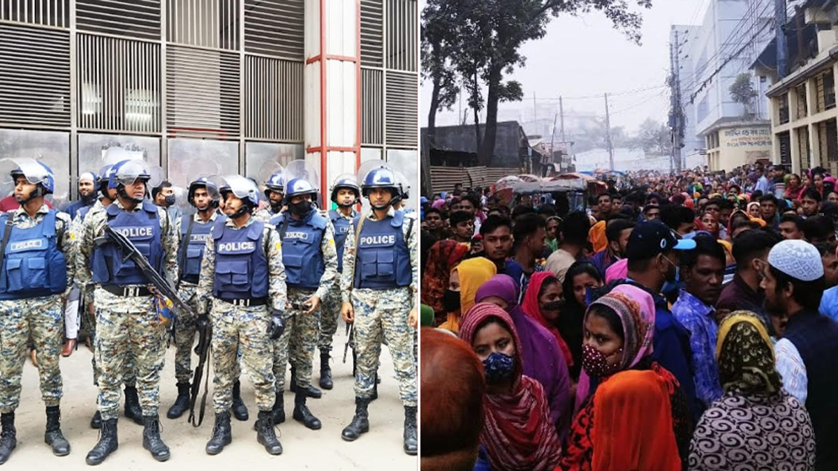 গাজীপুরে শ্রমিক অসন্তোষ, আন্দোলন ঠেকাতে ৬ কারখানায় ছুটি ঘোষণা