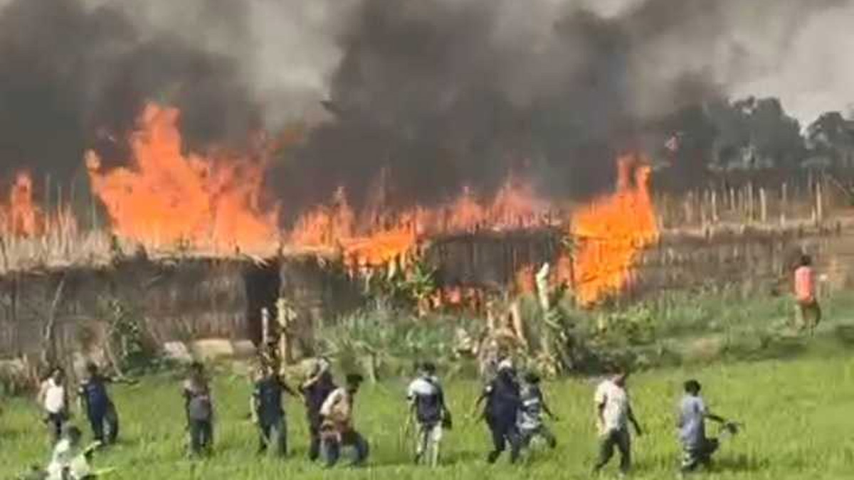 কুষ্টিয়ায় আগুনে পুড়ে গেছে পান বরজ ও ফসলি জমি