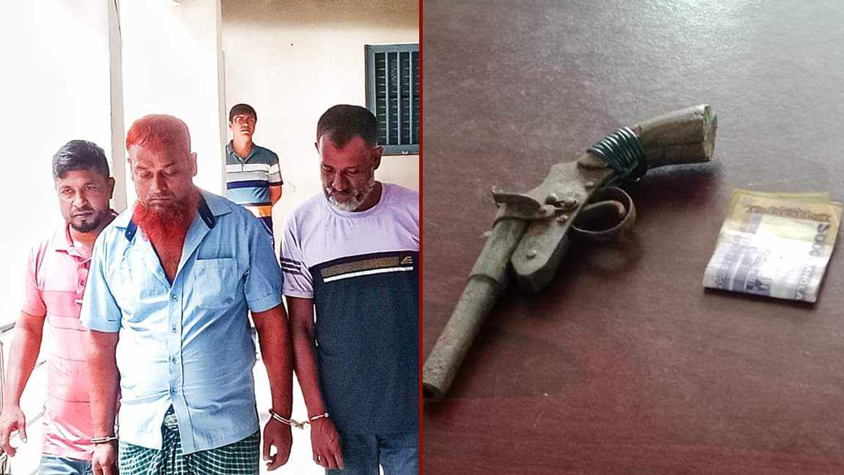 সাতক্ষীরায় অস্ত্রসহ তিন চাঁদাবাজ আটক