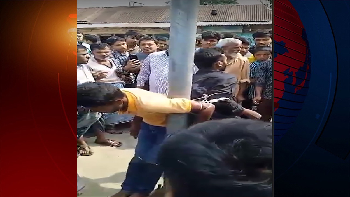 চুরির অভিযোগে দুই যুবককে খুঁটিতে বেঁধে রেখে মারধর, ভিডিও ভাইরাল