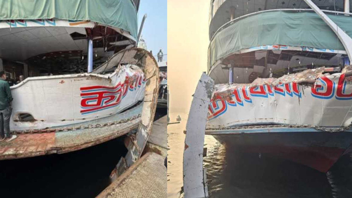 ঘন কুয়াশায় চাঁদপুরে দুই লঞ্চের সংঘর্ষ