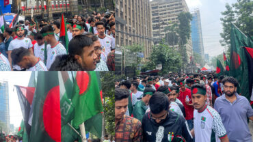 স্টেডিয়ামের বাইরে জনসমুদ্র, সিঙ্গাপুর বধে হামজা-জামালদের সমর্থনে ভক্তরা