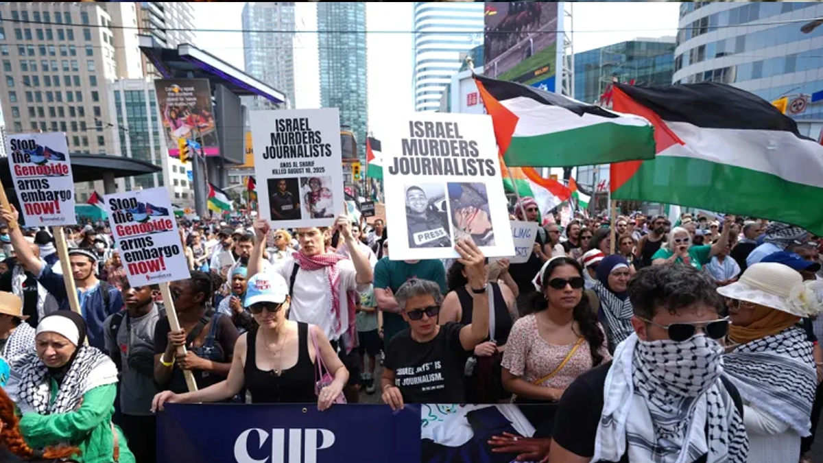 ফটো স্টোরি: গাজায় গণহত্যার প্রতিবাদে কানাডার টরন্টোতে হাজারো মানুষের বিক্ষোভ